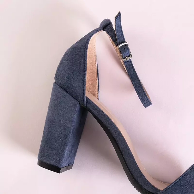 OUTLET Navy blue women's sandals on the Anniet post - Footwear