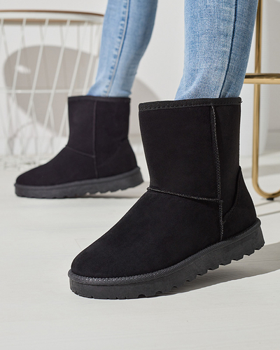 Женские утепленные снегоступы из эко-замши черного цвета Xetik - Обувь