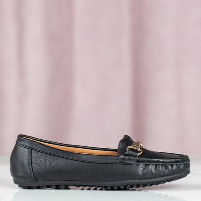 Black moccasins with metal Abu-Dabi decoration - Footwear