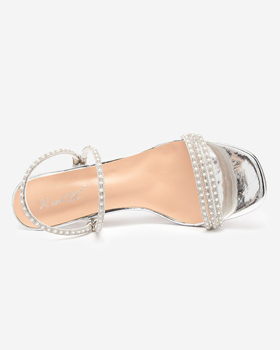 Silver lacquered slippers with low heels Lakopi - Footwear
