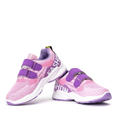 Dziewczęce różowe buty na rzepy Oniferi - Obuwie