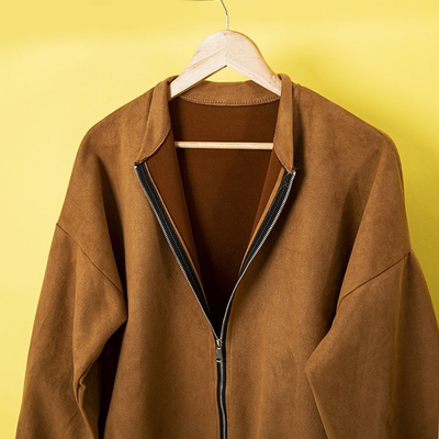 Brown suede jacket for women - Clothing