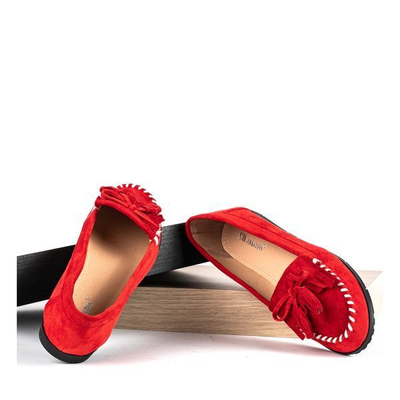 Red loafers on a flat Sinsej sole - Footwear