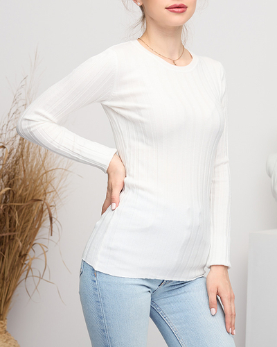 Ladies 'white striped sweater - Clothing