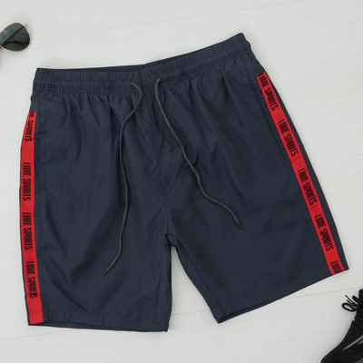 Tumši pelēki vīriešu sporta šorti ar svītrām - Apģērbs