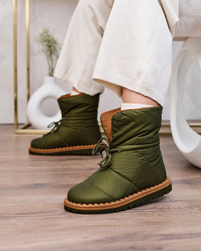 Royalfashion Sieviešu iešļūcamie sniega zābaki zaļā krāsā Nevonsis