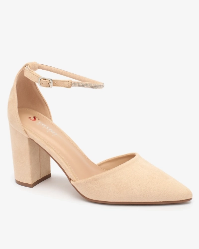 Royalfashion Beige women's pumps with zircons Britica