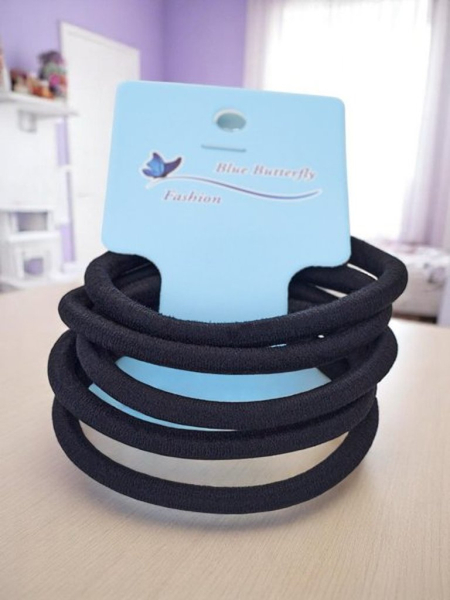 Royalfashion 5 melnu matu gumiju komplekts Nero