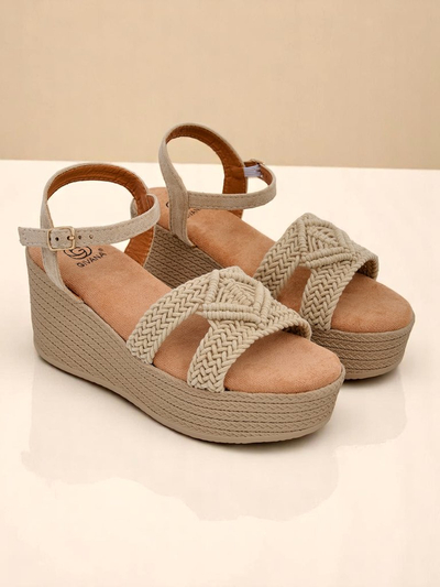 Royalfashion Sieviešu pītas platformas sandales Sunny Day