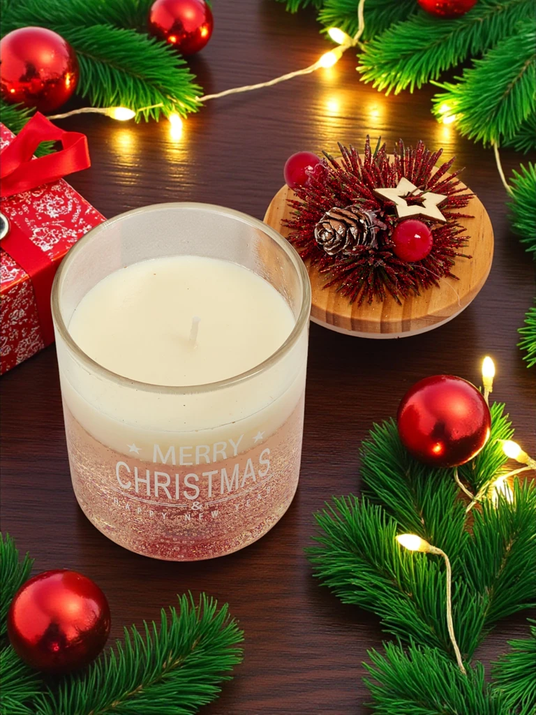 Scented Christmas Candle Merry Christmas Happy New Year