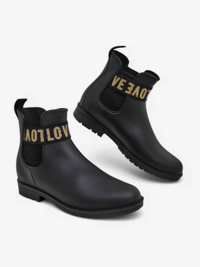 Royalfashion sieviešu matētas lietus zābaki ar uzrakstu Love Love