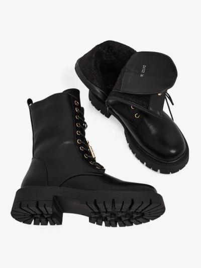 Eko skórzane sznurowane botki damskie Venit