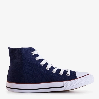 OUTLET Navy blue women's high-top trainers Skarllet - Footwear
