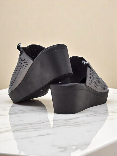 Royalfashion Women's Luna Wedge Heel Mules