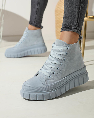 Light blue women's lace-up sports boots a'la sneakers Netara - Footwear