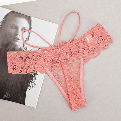 Coral women's lace thongs with straps - Underwear