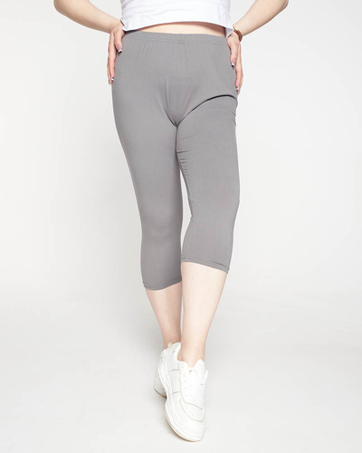 Women's 3/4 PLUS SIZE Gray Leggings - Clothing