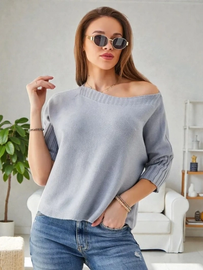 Royalfashion Women's viscose sweater with short sleeves