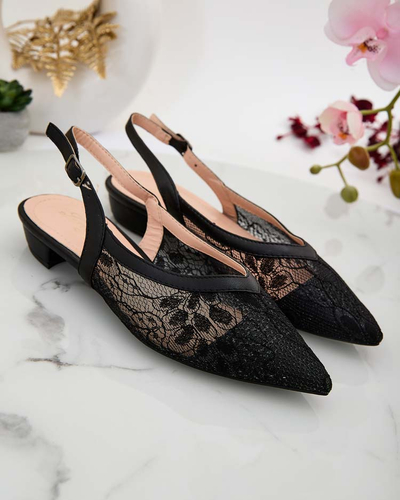 Royalfashion Sieviešu a'la balerīnas sandales ar mežģīnēm Benoce