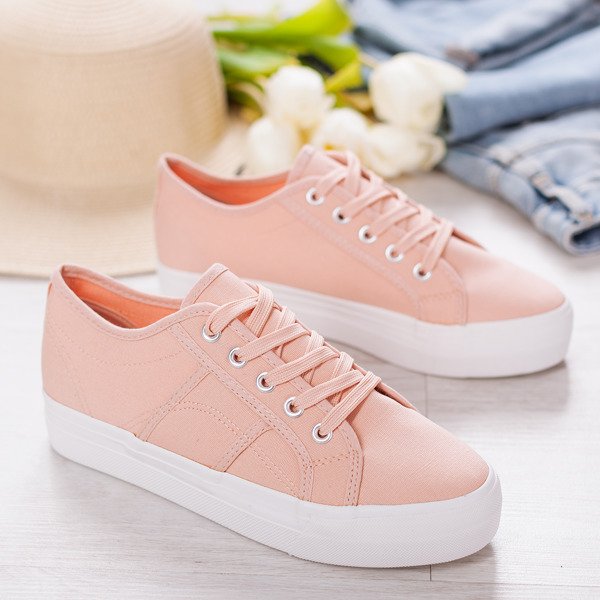 Pink sneakers on a rubber sole Tymbis - Footwear 1