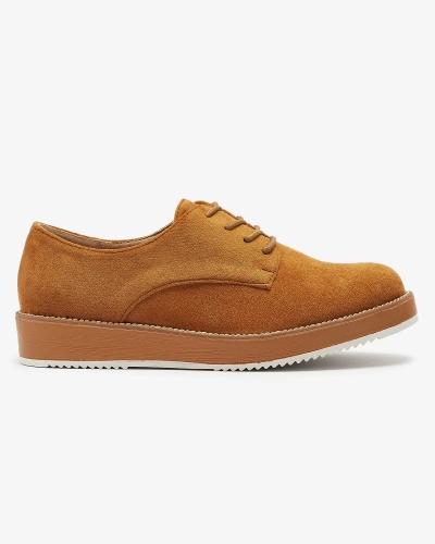 Women's lace-up half shoes a'la oxfords in camel color Oksila - Footwear