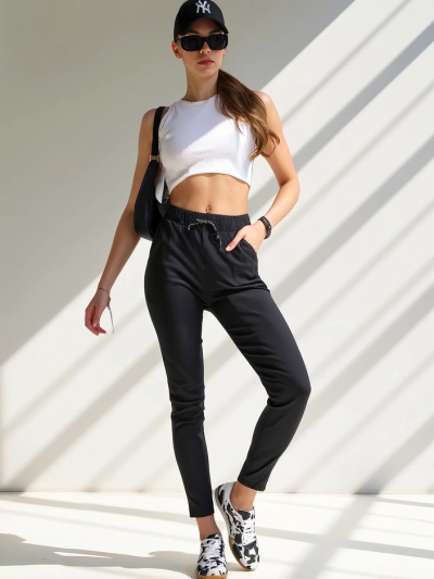 Royalfashion Sieviešu kokvilnas šaurās bikses