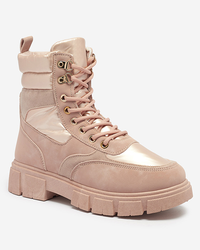 Rozā sieviešu siltinātie trapper zābaki Kasemi- Footwear