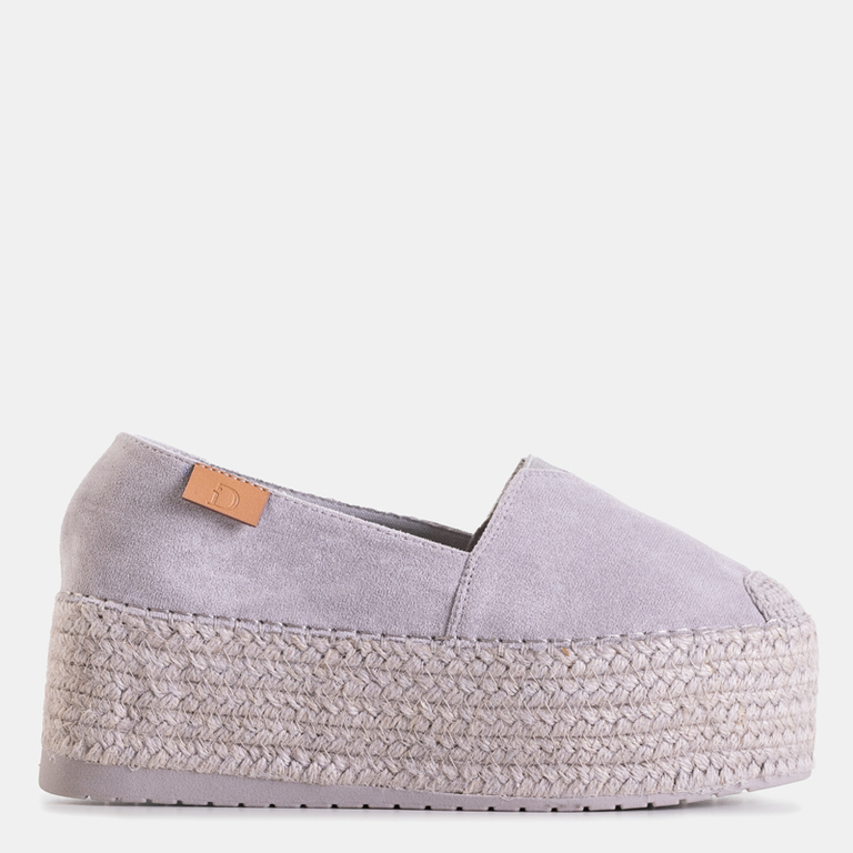 Gray women's espadrilles on a high platform Kentuki - Footwear