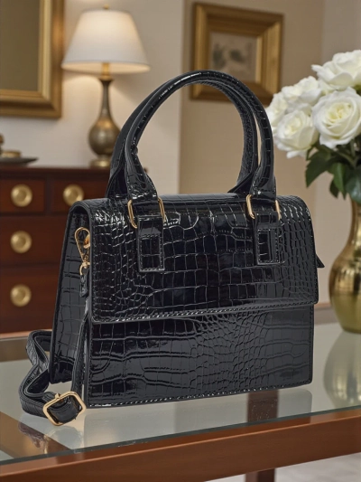 Borsa piccola da donna in pelle eco verniciata Veluna