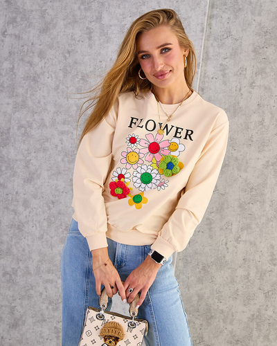 Royalfashion Sieviešu kokvilnas džemperis ar plānu apdruku