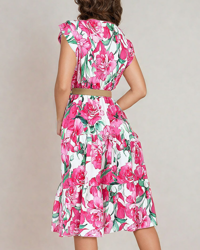 Royalfashion Женское платье миди с цветочным узором