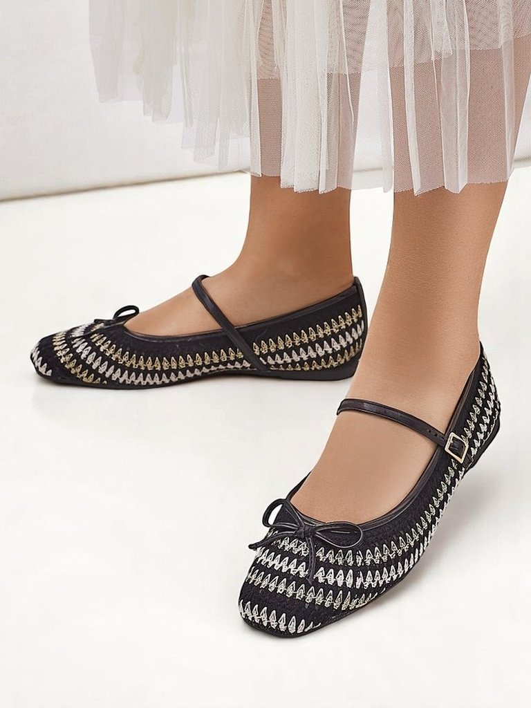 Royalfashion Women’s woven ballet flats with a strap Vanot