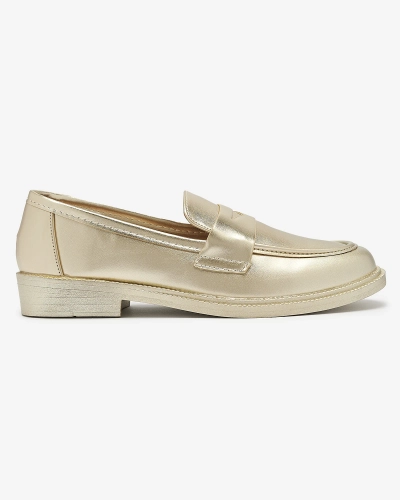Golden women's moccasins made of eco leather Zibom- Footwear