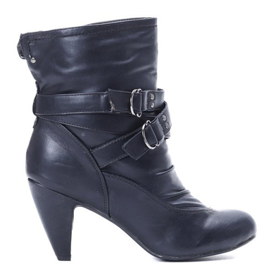 Black eco-leather ankle boots on a high heel Marryna - Footwear