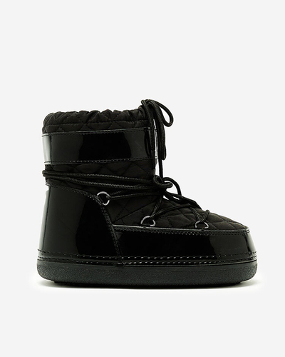 Royalfashion Black women's snow boots with welt Yevnoiela