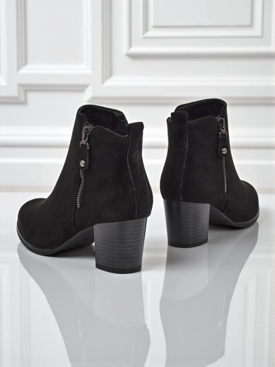 Women's eco-suede heeled ankle boots Midnight Bloom
