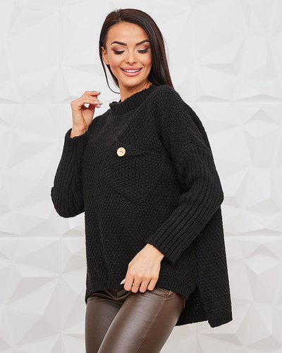 Черный женский свитер Royalfashion