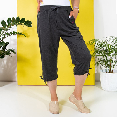 Dark gray 3/4 PLUS SIZE women's shorts - Clothing