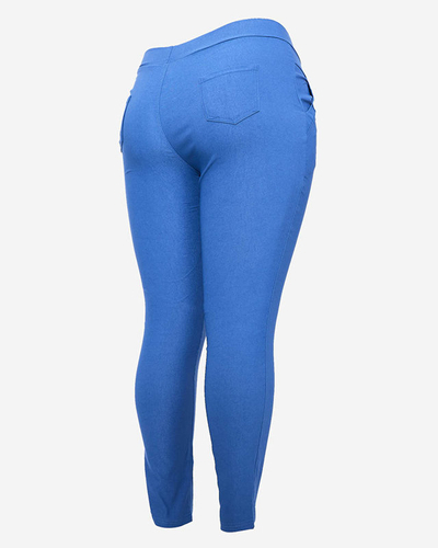 Zilas sieviešu tegingu bikses PLUS SIZE- Apģērbi