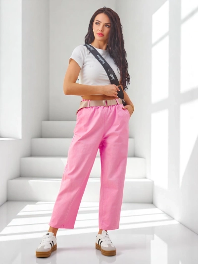 Royalfashion Cotton straight women's trousers made of fabric
