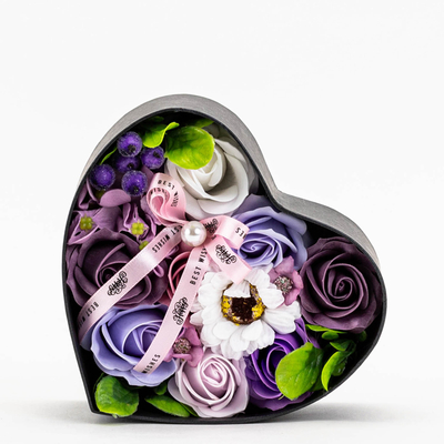 Flowerbox purpursarkani ziedi kastītē - Aksesuāri