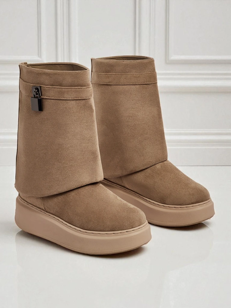 Elizze Women's Short Snow Boots with Detachable Upper