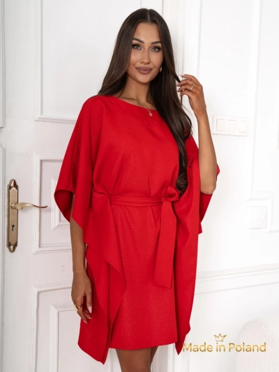 Elegant Red A-dress Athena wit Lang Lengan