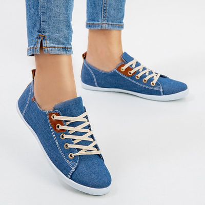 Women's blue lace-up sneakers Sindri - Footwear