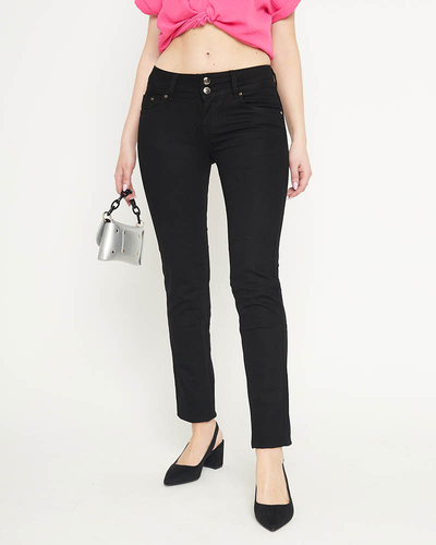 Ladies' black low waist skinny jeans - Clothing