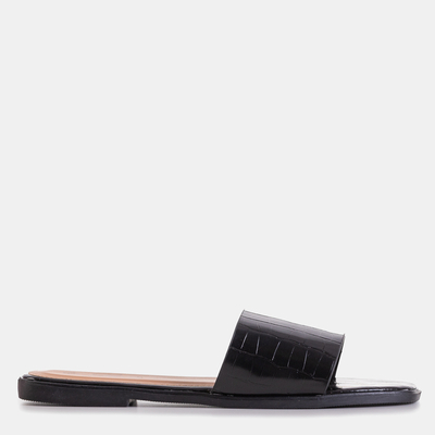 Black women's slippers with Leylanne embossing - Footwear