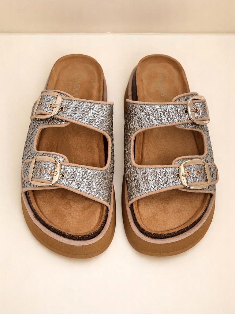 Royalfashion Women's Nora Woven Platform Flip-Flops