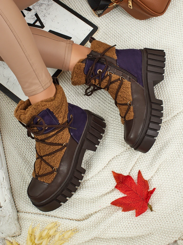 Женские ботинки-рабочие с мехом Cindora