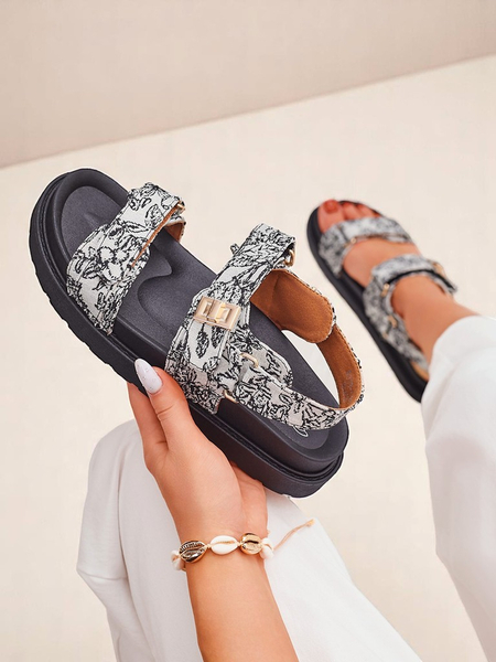 Royal Fashion Women's Sandals with Aloe Print