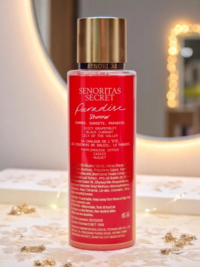 Senoritas Secret ķermeņa migla Paradise Shimmer ar mirdzumu